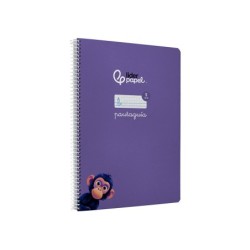 Cuaderno espiral liderpapel din a4 pautaguia tapa dura 80h 90 gr cuadro pautado 5mm color lila