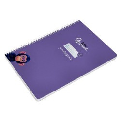 Cuaderno espiral liderpapel din a4 pautaguia tapa dura 80h 90 gr cuadro pautado 5mm color lila