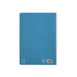 Cuaderno espiral liderpapel din a4 pautaguia tapa dura 80h 90 gr cuadro pautado 5mm color azul