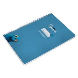 Cuaderno espiral liderpapel din a4 pautaguia tapa dura 80h 90 gr cuadro pautado 5mm color azul