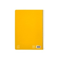 Cuaderno espiral liderpapel din a4 pautaguia tapa dura 80h 90 gr cuadro pautado 5mm color amarillo