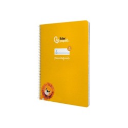 Cuaderno espiral liderpapel din a4 pautaguia tapa dura 80h 90 gr cuadro pautado 5mm color amarillo