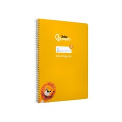 Cuaderno espiral liderpapel din a4 pautaguia tapa dura 80h 90 gr cuadro pautado 5mm color amarillo