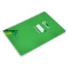 Cuaderno espiral liderpapel din a4 pautaguia tapa dura 80h 90 gr cuadro pautado 3mm color verde