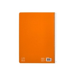 Cuaderno espiral liderpapel din a4 pautaguia tapa dura 80h 90 gr cuadro pautado 3mm color naranja