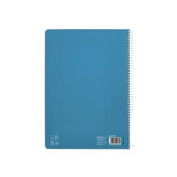 Cuaderno espiral liderpapel din a4 pautaguia tapa dura 80h 90 gr cuadro pautado 3mm color azul
