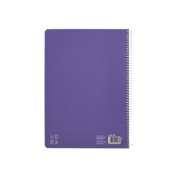 Cuaderno espiral liderpapel din a4 pautaguia tapa dura 80h 90 gr cuadro pautado 2,5mm color lila