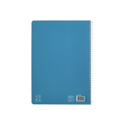 Cuaderno espiral liderpapel din a4 pautaguia tapa dura 80h 90 gr cuadro pautado 2,5mm color azul