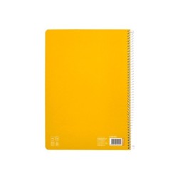 Cuaderno espiral liderpapel din a4 pautaguia tapa dura 80h 90 gr cuadro pautado 2,5 mm color amarillo