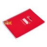 Cuaderno espiral liderpapel din a5 pautaguia tapa blanda 40h 75 gr cuadro pautado 5mm color rojo
