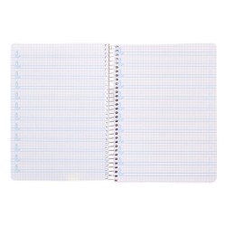 Cuaderno espiral liderpapel din a5 pautaguia tapa blanda 40h 75 gr cuadro pautado 5mm color rojo