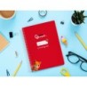 Cuaderno espiral liderpapel din a5 pautaguia tapa blanda 40h 75 gr cuadro pautado 5mm color rojo