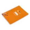 Cuaderno espiral liderpapel din a5 pautaguia tapa blanda 40 h 75 gr cuadro pautado 5mm color naranja
