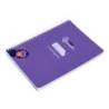 Cuaderno espiral liderpapel din a5 pautaguia tapa blanda 40h 75gr cuadro pautado 5mm color lila