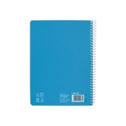 Cuaderno espiral liderpapel din a5 pautaguia tapa blanda 40h 75 gr cuadro pautado 5mm color azul