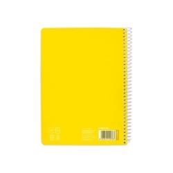 Cuaderno espiral liderpapel din a5 pautaguia tapa blanda 40h 75 gr cuadro pautado 5mm color amarillo