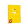 Cuaderno espiral liderpapel din a5 pautaguia tapa blanda 40h 75 gr cuadro pautado 5mm color amarillo
