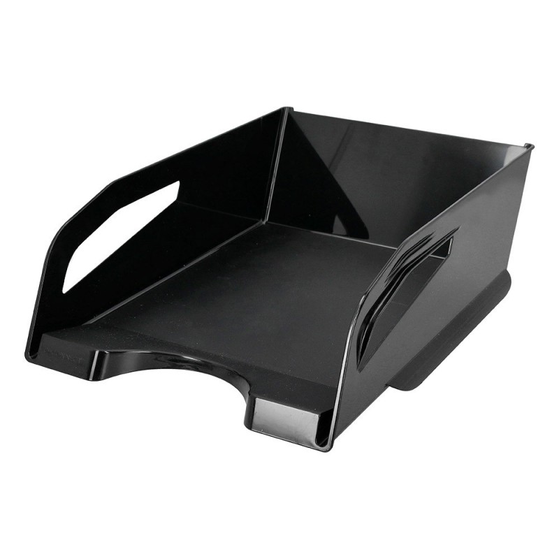 Bandeja sobremesa plastico q-connect gran capacidad con asa negro opaco 386x270x115mm Bandeja sobremesa plastico q-connect gran capacidad con asa negro opaco 386x270x115mm
