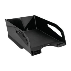 Bandeja sobremesa plastico q-connect gran capacidad con asa negro opaco 386x270x115mm