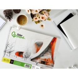 Bloc dibujo liderpapel lineal vanguardia 230x325mm 20 hojas 130g/m2 con recuadro perforado