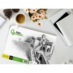Bloc dibujo liderpapel lineal historico 230x325mm 20 hojas 130g/m2 con recuadro perforado