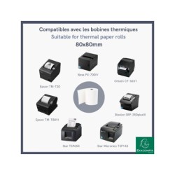 Rollo sumadora exacompta termico 80x80 mm 48 g/m2 sin bpa
