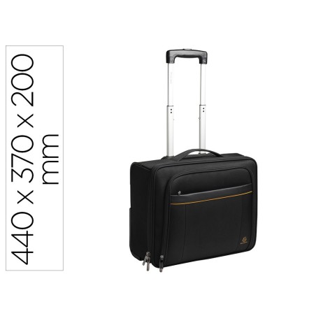 Maletin para portatil exacompta valisette exactive 15.6\ slim con asa extraible color negro 440x370x200 mm