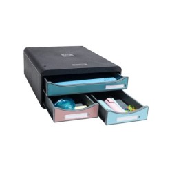 Fichero cajones de sobremesa exacompta skandi din a4 polipropileno reciclado 3 cajones colores surtidos