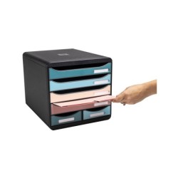 Fichero cajones de sobremesa exacompta skandi din a4 polipropileno reciclado 6 cajones colores surtidos