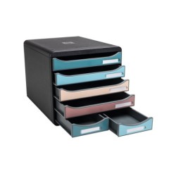 Fichero cajones de sobremesa exacompta skandi din a4 polipropileno reciclado 6 cajones colores surtidos