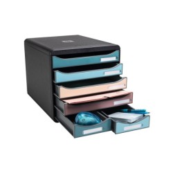Fichero cajones de sobremesa exacompta skandi din a4 polipropileno reciclado 6 cajones colores surtidos
