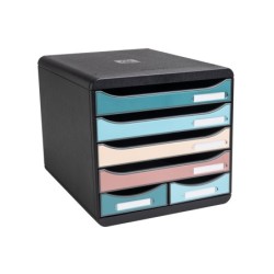 Fichero cajones de sobremesa exacompta skandi din a4 polipropileno reciclado 6 cajones colores surtidos