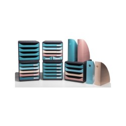 Fichero cajones de sobremesa exacompta skandi din a4 polipropileno reciclado 6 cajones colores surtidos