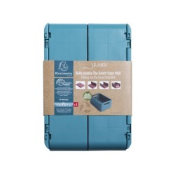 Caja plegable exacompta midi skandi polipropileno reciclado color azul pacifico 276x188x120 mm