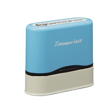 Sello x stamper quix nombre personalizable color azul 9,5x46 mm qn41