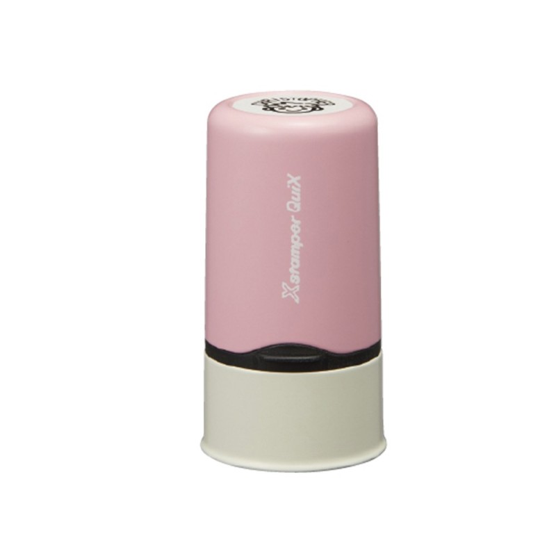 Sello x stamper quix nombre personalizable color rosa 13 mm qn32