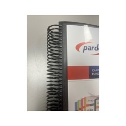 Carpeta pardo escaparate con espiral 80 fundas folio personalizable color negro