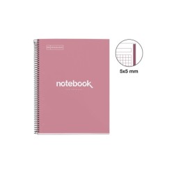 Cuaderno espiral miquelrius notebook emotions rose dust tapa forrada din a4 microperforado 80 hojas 90