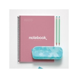 Cuaderno espiral miquelrius notebook emotions rose dust tapa forrada din a4 microperforado 80 hojas 90