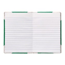 Libro cartone cosido fernandes flecha din a6 rayado horizontal 50 hojas 100 gr verde