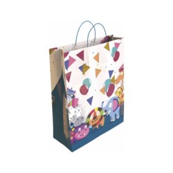 Bolsa para regalo basika papel estucado 160 gr todo año con asa retorcida tamaño l 3214x40 cm