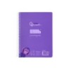 Cuaderno espiral liderpapel din a5 pautaguia tapa plastico 80h 90gr cuadro pautado 4 mm con margen color lila