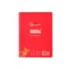 Cuaderno espiral liderpapel din a5 pautaguia tapa plastico 80h 90gr cuadro pautado 4mm con margen color rojo