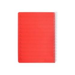 Cuaderno espiral liderpapel din a5 pautaguia tapa plastico 80h 90gr cuadro pautado 4mm con margen color rojo