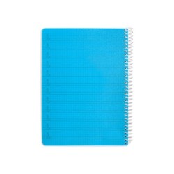 Cuaderno espiral liderpapel din a5 pautaguia tapa plastico 80h 90gr cuadro pautado 4mm con margen color azul