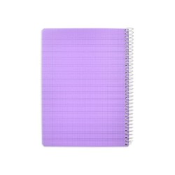 Cuaderno espiral liderpapel din a5 pautaguia tapa plastico 80h 90gr cuadro pautado 3 mm con margen color lila