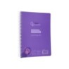 Cuaderno espiral liderpapel din a5 pautaguia tapa plastico 80h 90gr cuadro pautado 3 mm con margen color lila
