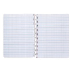 Cuaderno espiral liderpapel din a5 pautaguia tapa plastico 80h 90gr cuadro pautado 3 mm con margen color lila