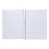 Cuaderno espiral liderpapel din a5 pautaguia tapa plastico 80h 90gr cuadro pautado 3 mm con margen color lila