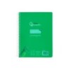 Cuaderno espiral liderpapel din a5 pautaguia tapa plastico 80h 90gr cuadro pautado 3 mm con margen color verde